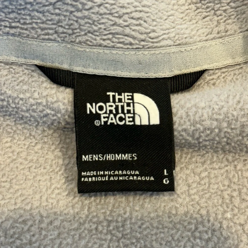 The North Face Full Zip Fleece Jacket Men’s L Light Grey  Black Outdoors‎